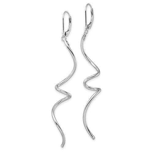 Lovely Rita's Earrings 14k White Gold Twist Dangle Leverback Earrings