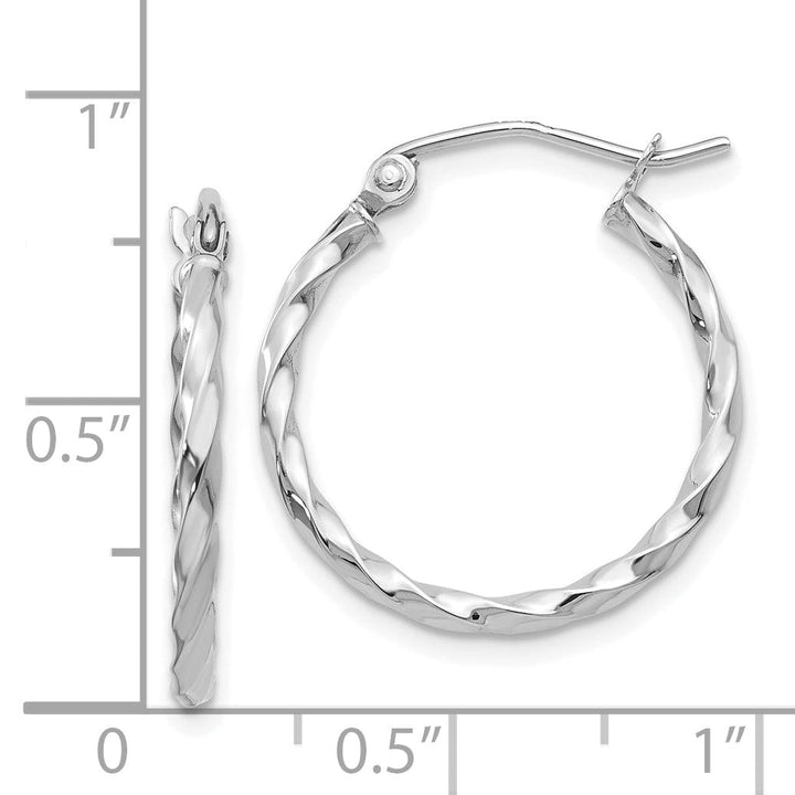 Lovely Rita's Earrings 14k White Gold Twist Polished Hoop Earring