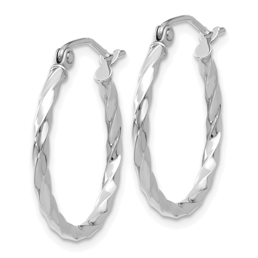 Lovely Rita's Earrings 14k White Gold Twist Polished Hoop Earring