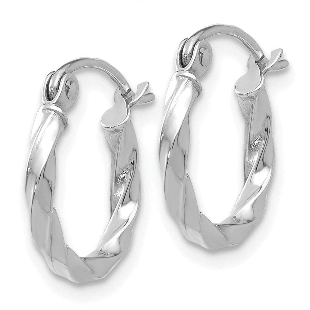 Lovely Rita's Earrings 14k White Gold Twist Polished Hoop Earring