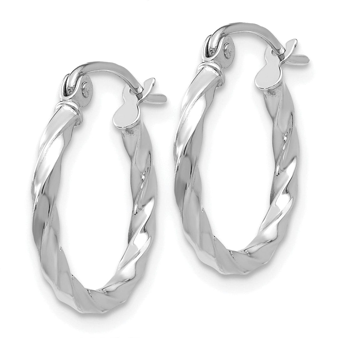 Lovely Rita's Earrings 14k White Gold Twist Polished Hoop Earring