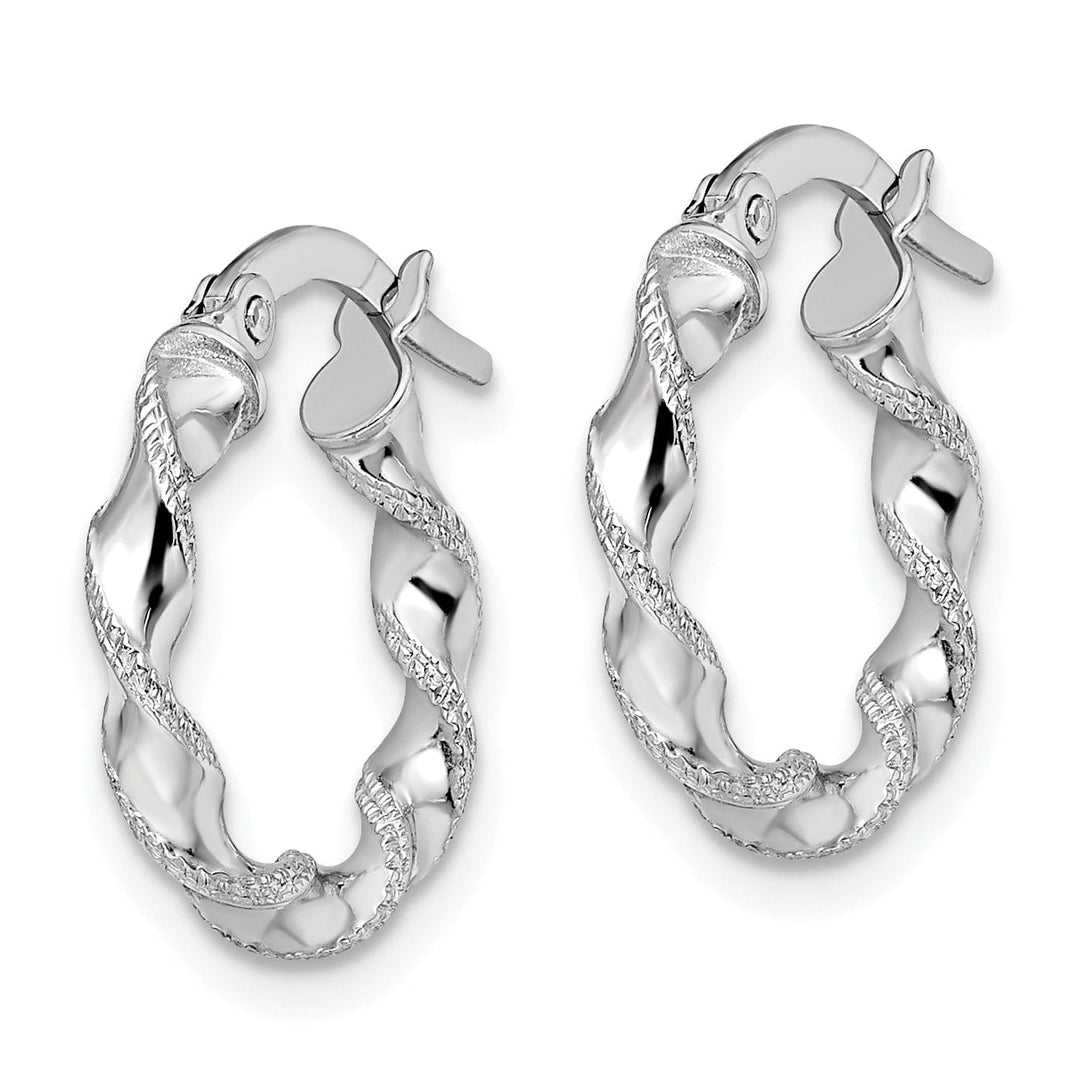 Lovely Rita's Earrings 14k White Gold Twisted Hoop Earrings