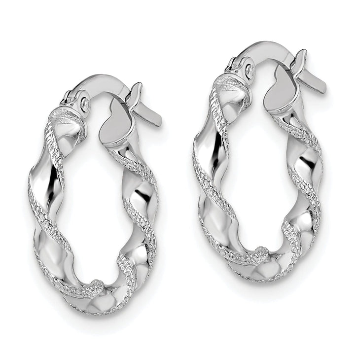 Lovely Rita's Earrings 14k White Gold Twisted Hoop Earrings
