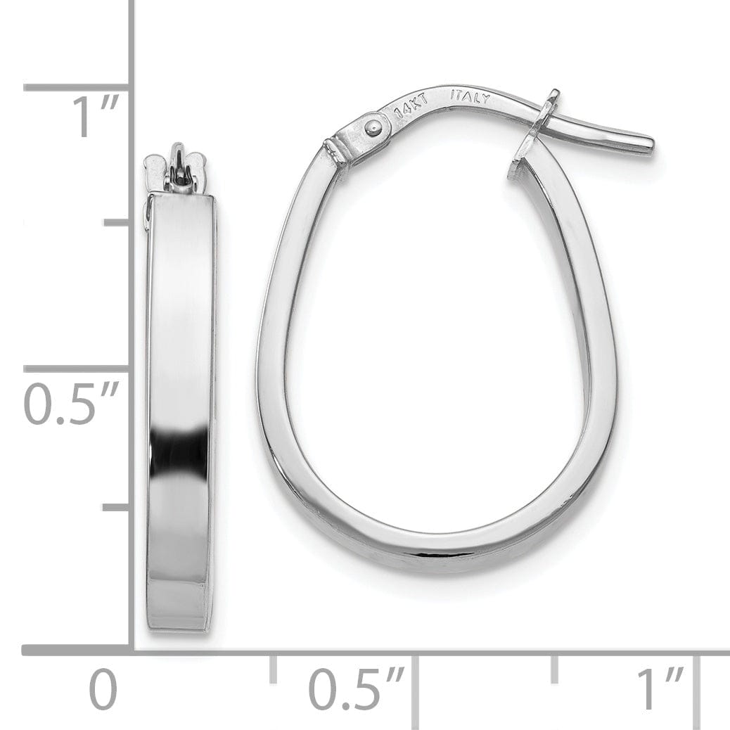 Lovely Rita's Earrings 14k White Gold U Shape Hoop Earrings