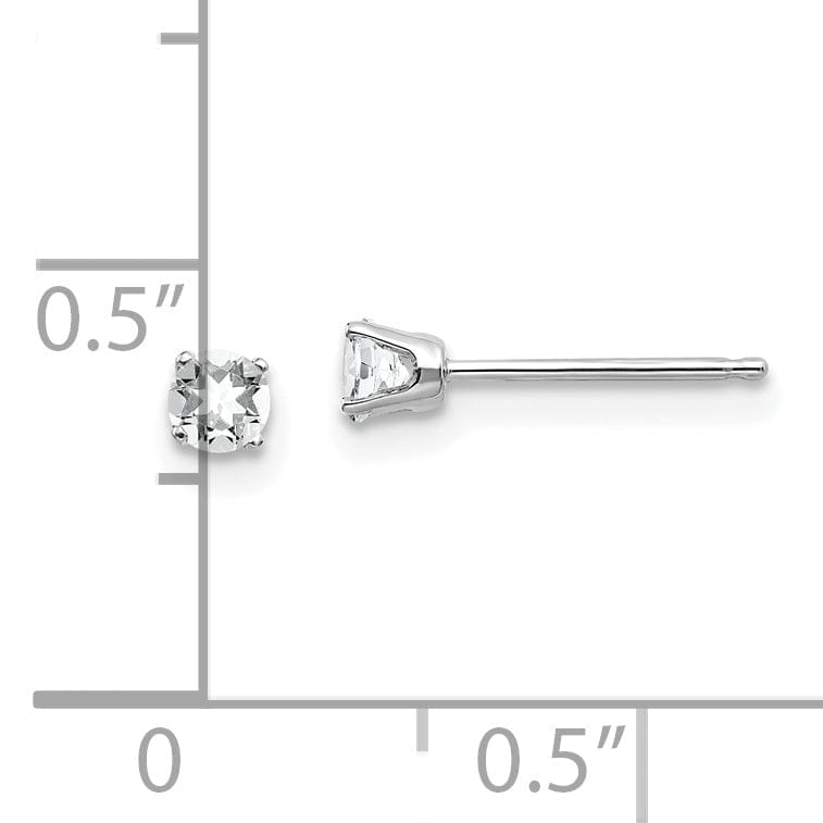 Lovely Rita's Earrings 14k White Gold White Topaz Birthstone Earrings