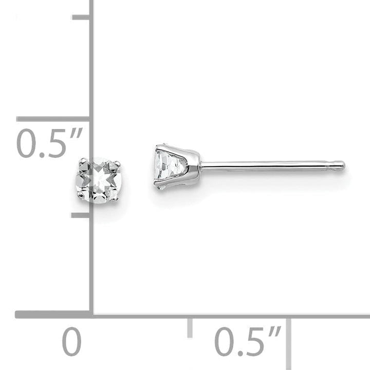 Lovely Rita's Earrings 14k White Gold White Topaz Birthstone Earrings