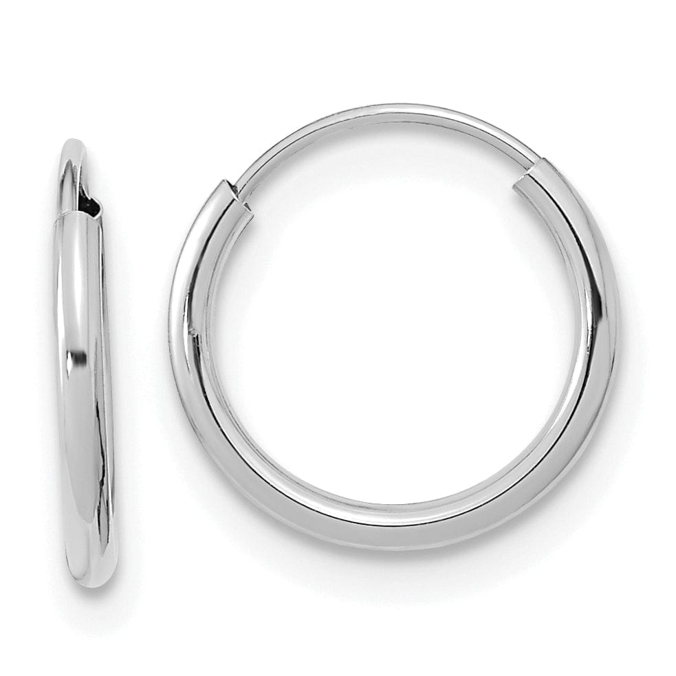 Lovely Rita's Earrings 14k White Gold Women's Endless Hoops 1mm x 12mm