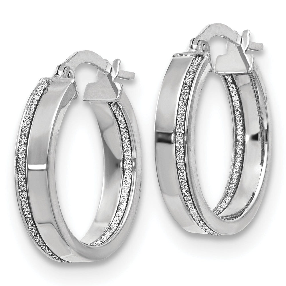 Lovely Rita's Earrings 14K White Polish Glimmer Infused Hoop Earrings