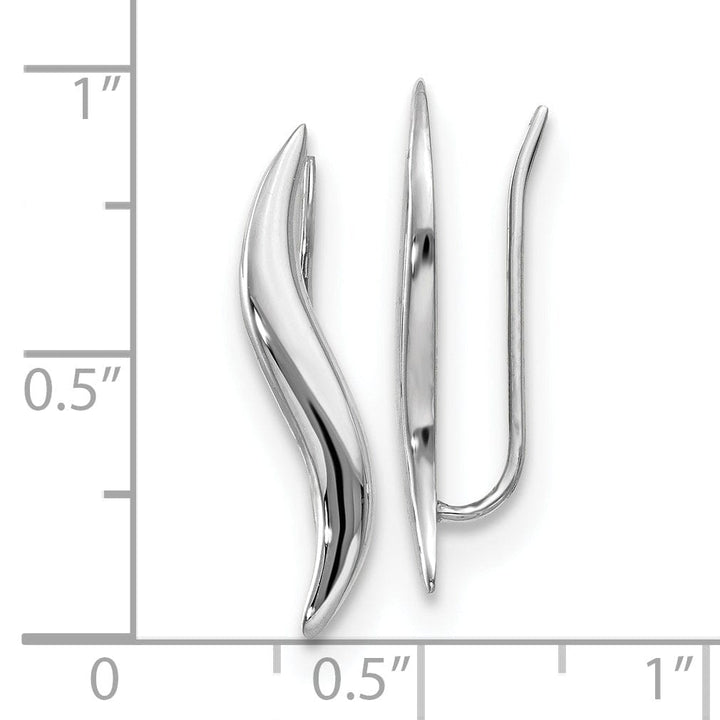 Lovely Rita's Earrings 14k White Polished Finish Fancy Climber Earrings