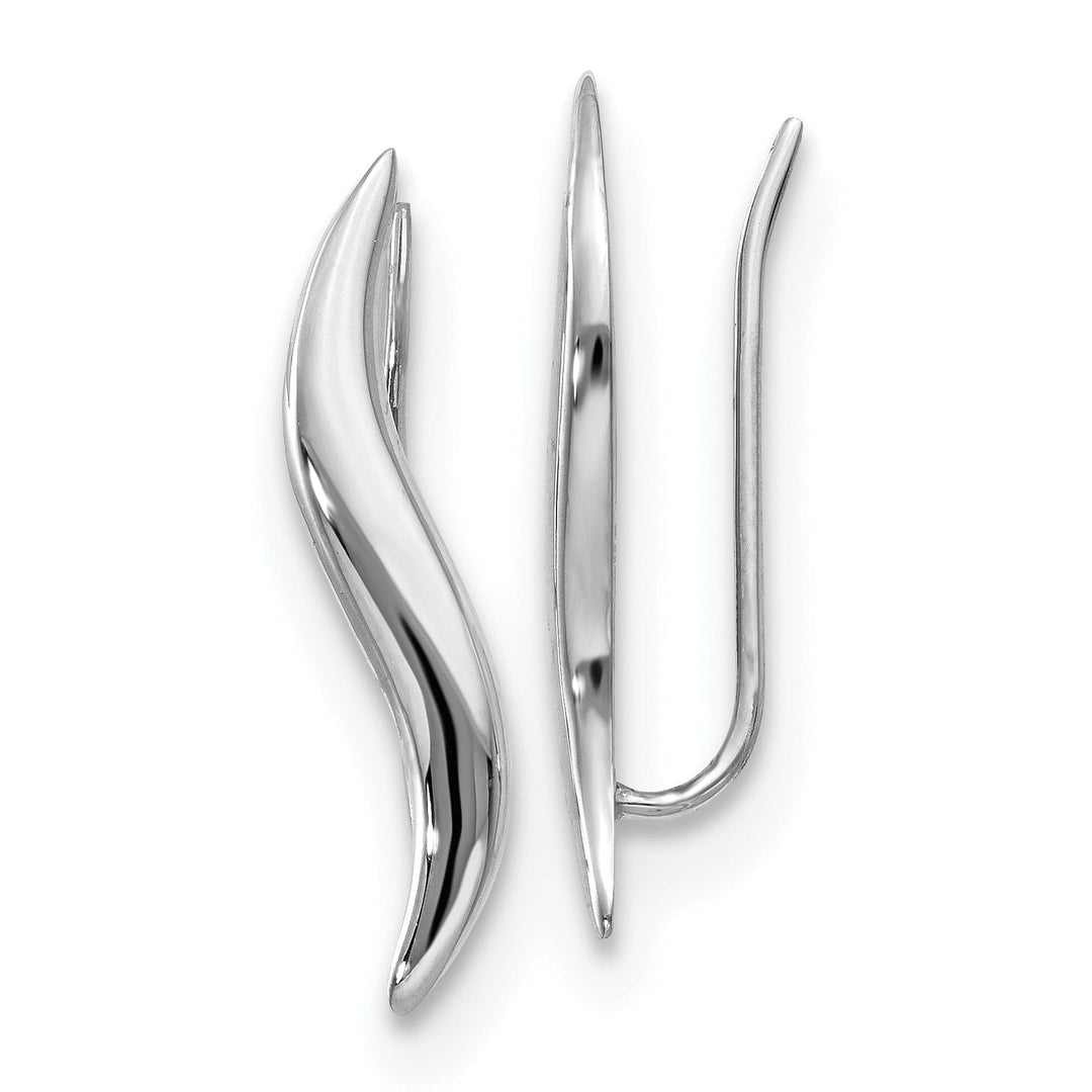 Lovely Rita's Earrings 14k White Polished Finish Fancy Climber Earrings