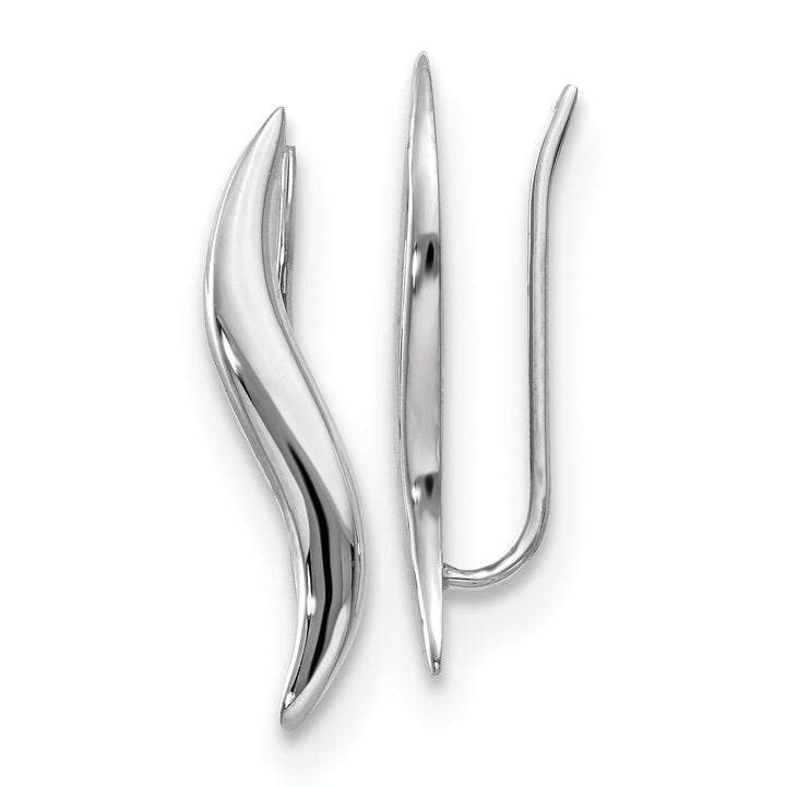 Lovely Rita's Earrings 14k White Polished Finish Fancy Climber Earrings
