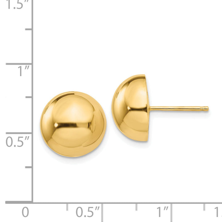 Lovely Rita's Earrings 14k Yellow Gold 12MM Half Ball Post Earrings