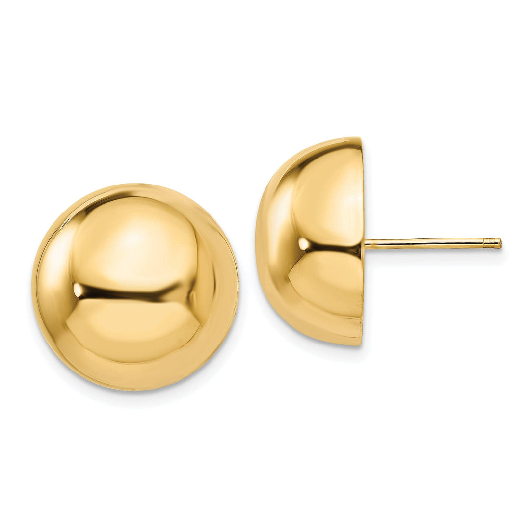 Lovely Rita's Earrings 14k Yellow Gold 16MM Half Ball Post Earrings