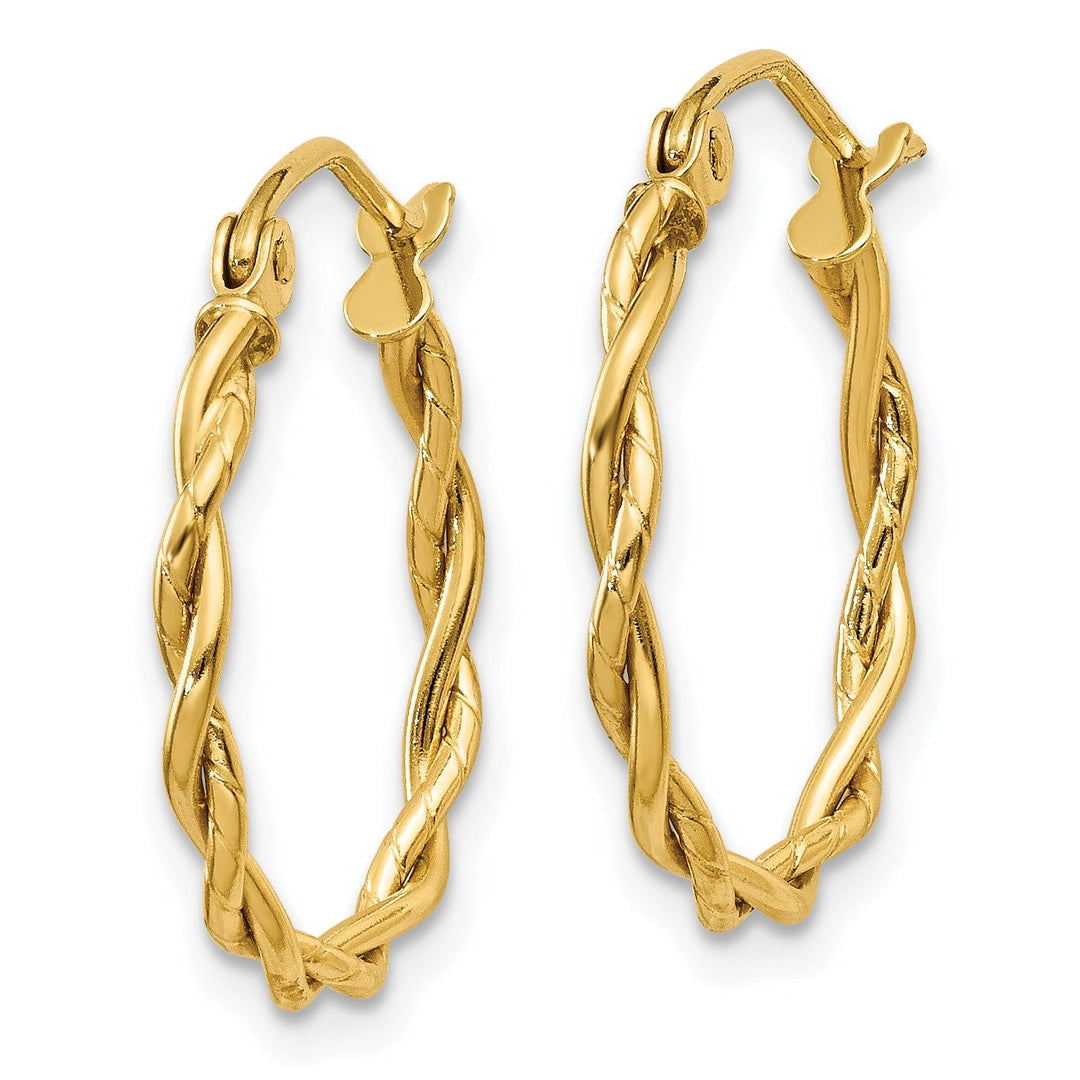 Lovely Rita's Earrings 14k Yellow Gold 2.25MM Twisted Hoop Earrings