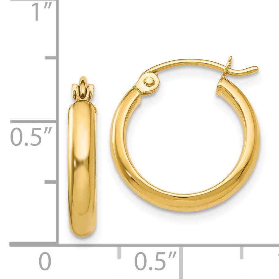 Lovely Rita's Earrings 14k Yellow Gold 2.75 x 12MM Hoop Earrings