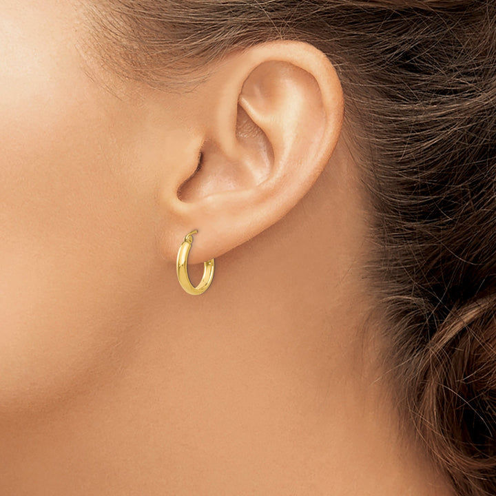 Lovely Rita's Earrings 14k Yellow Gold 2.75 x 12MM Hoop Earrings