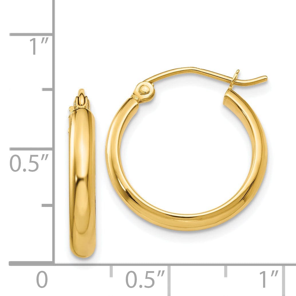 Lovely Rita's Earrings 14k Yellow Gold 2.75 x 15MM Hoop Earrings