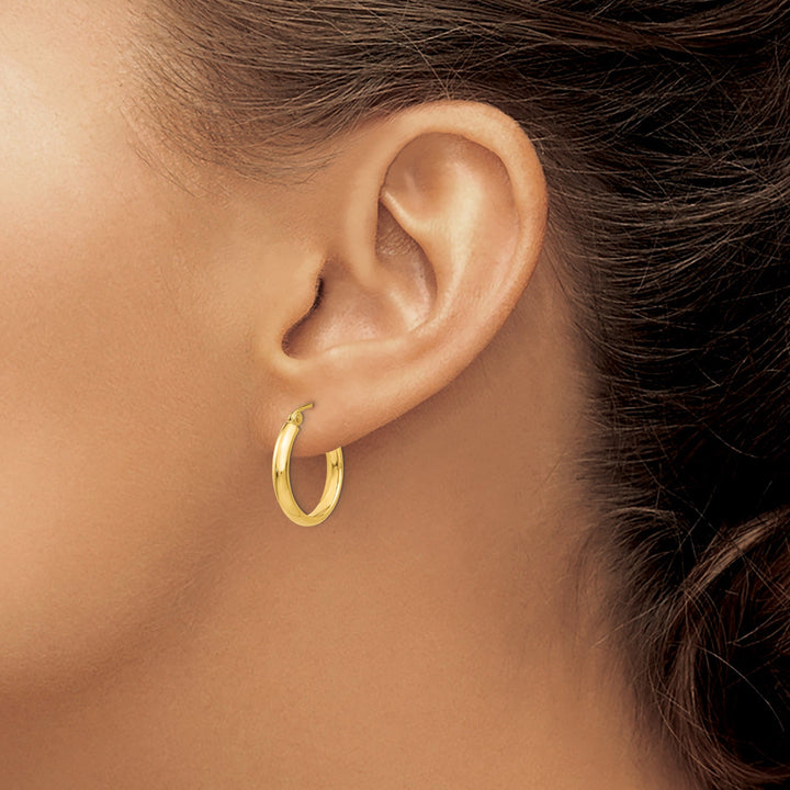 Lovely Rita's Earrings 14k Yellow Gold 2.75 x 15MM Hoop Earrings