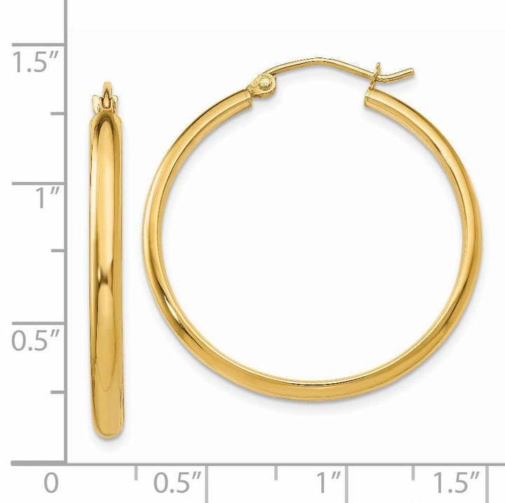 Lovely Rita's Earrings 14k Yellow Gold 2.75 x 30MM Hoop Earrings