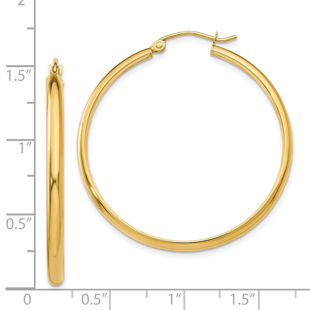 Lovely Rita's Earrings 14k Yellow Gold 2.75 x 35MM Hoop Earrings