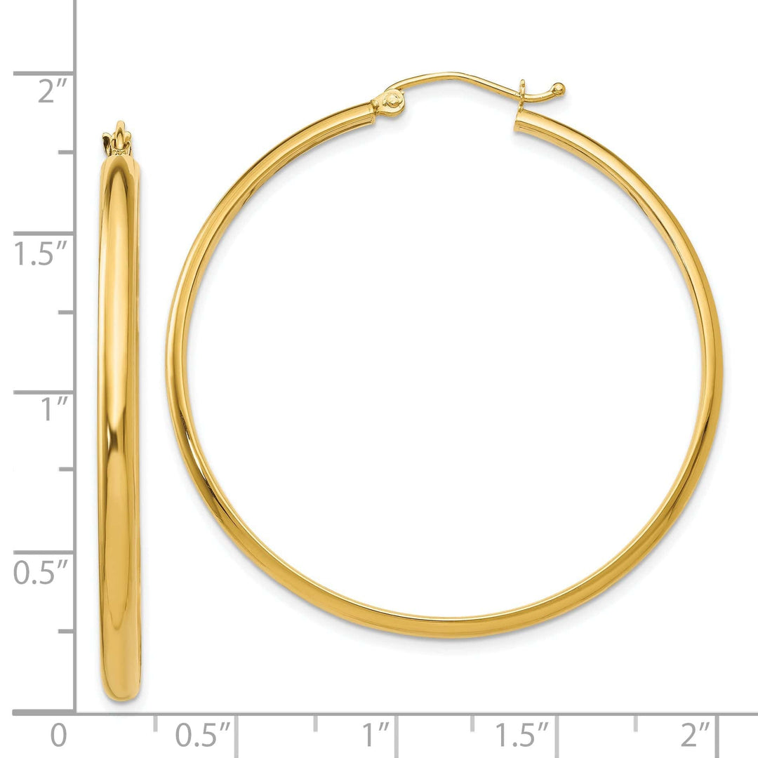 Lovely Rita's Earrings 14k Yellow Gold 2.75 x 45MM Hoop Earrings