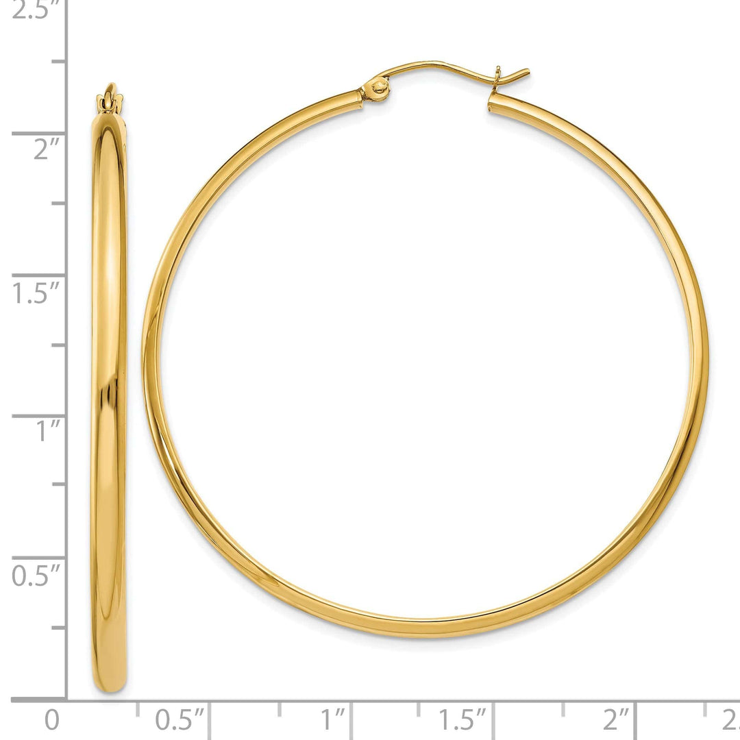 Lovely Rita's Earrings 14k Yellow Gold 2.75 x 50MM Hoop Earrings