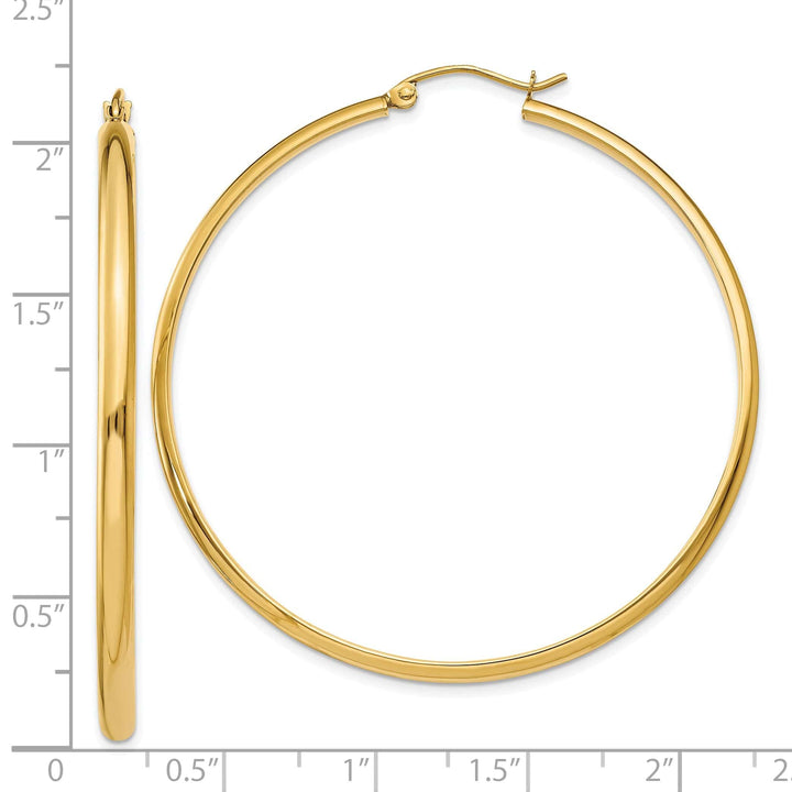 Lovely Rita's Earrings 14k Yellow Gold 2.75 x 50MM Hoop Earrings