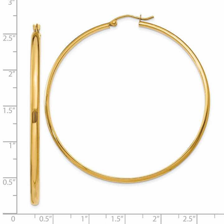 Lovely Rita's Earrings 14k Yellow Gold 2.75 x 55MM Hoop Earrings