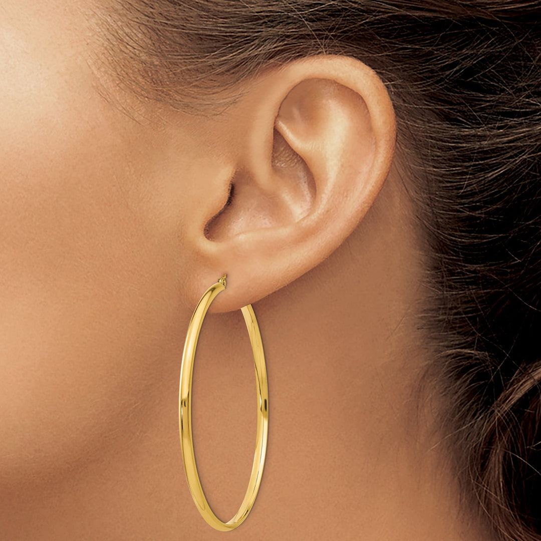 Lovely Rita's Earrings 14k Yellow Gold 2.75 x 55MM Hoop Earrings