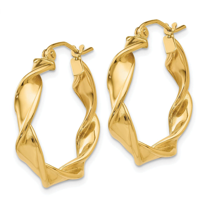 Lovely Rita's Earrings 14k Yellow Gold 2.75MM Twisted Hoop Earrings