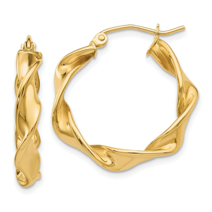 Lovely Rita's Earrings 14k Yellow Gold 2.75MM Twisted Hoop Earrings