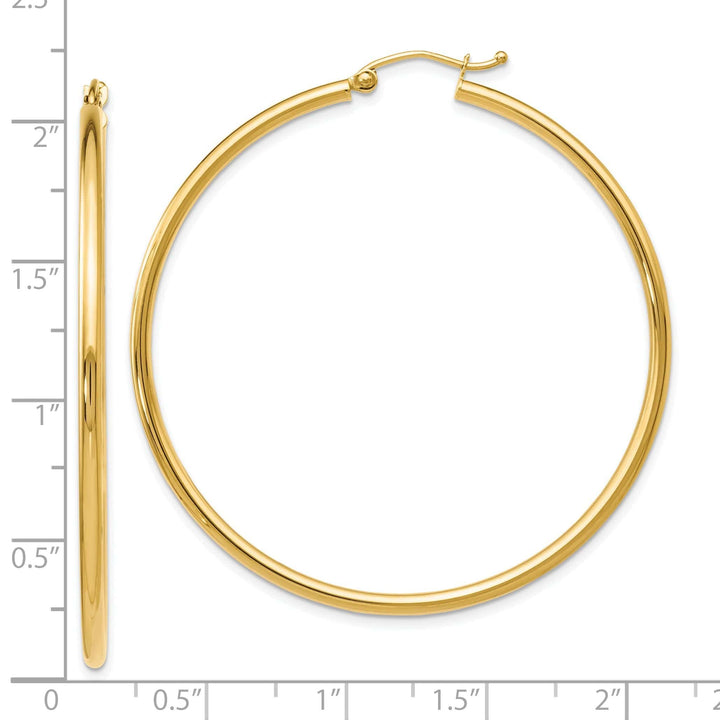 Lovely Rita's Earrings 14k Yellow Gold 2-MM Hinged Hoop Earrings