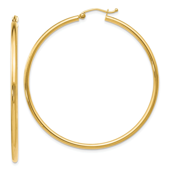 Lovely Rita's Earrings 14k Yellow Gold 2-MM Hinged Hoop Earrings