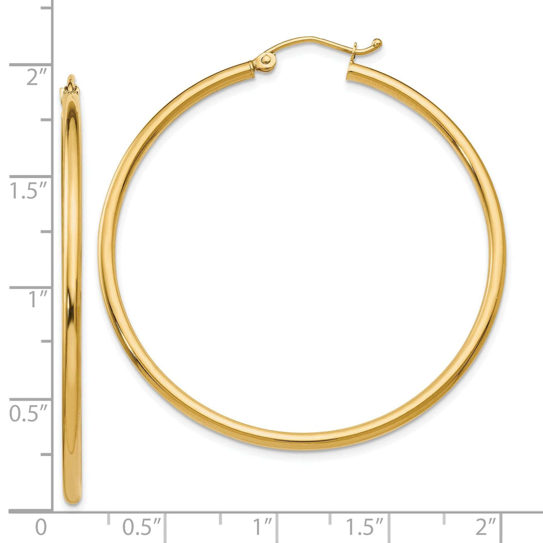 Lovely Rita's Earrings 14k Yellow Gold 2mm Hinged Hoop Earrings
