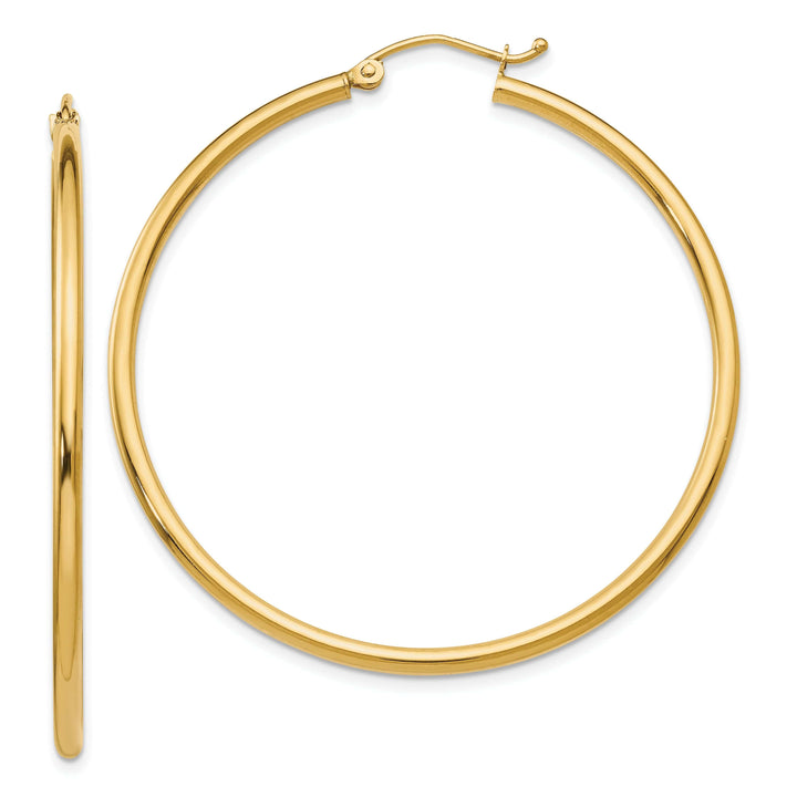 Lovely Rita's Earrings 14k Yellow Gold 2mm Hinged Hoop Earrings