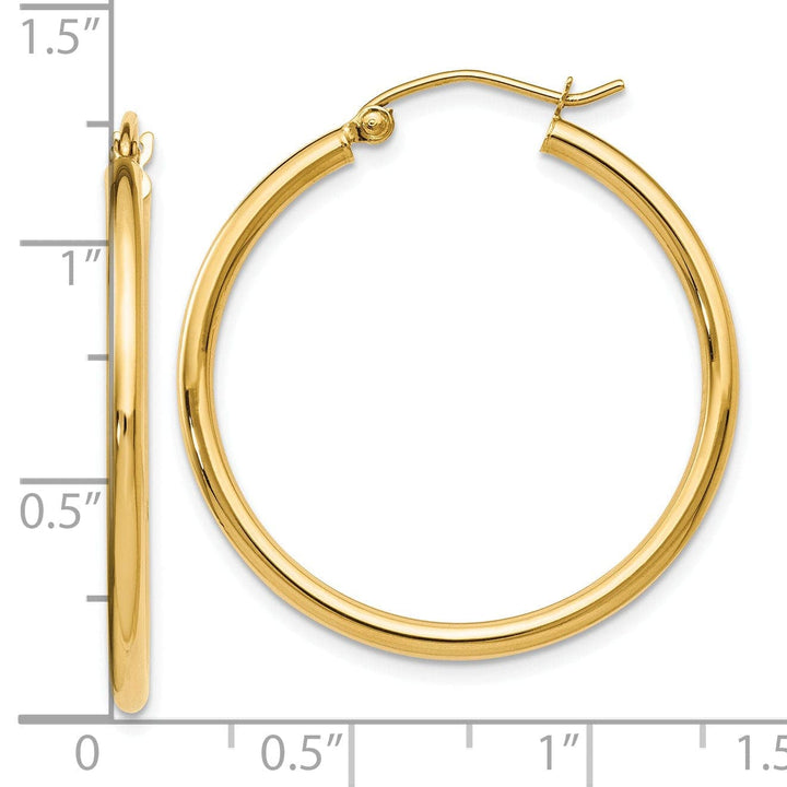 Lovely Rita's Earrings 14k Yellow Gold 2mm Hoop Earrings