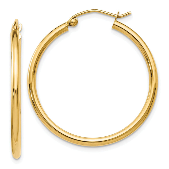 Lovely Rita's Earrings 14k Yellow Gold 2mm Hoop Earrings