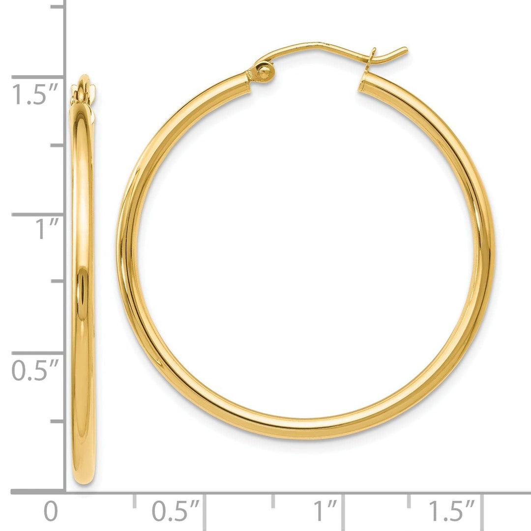 Lovely Rita's Earrings 14k Yellow Gold 2mm Hoop Earrings
