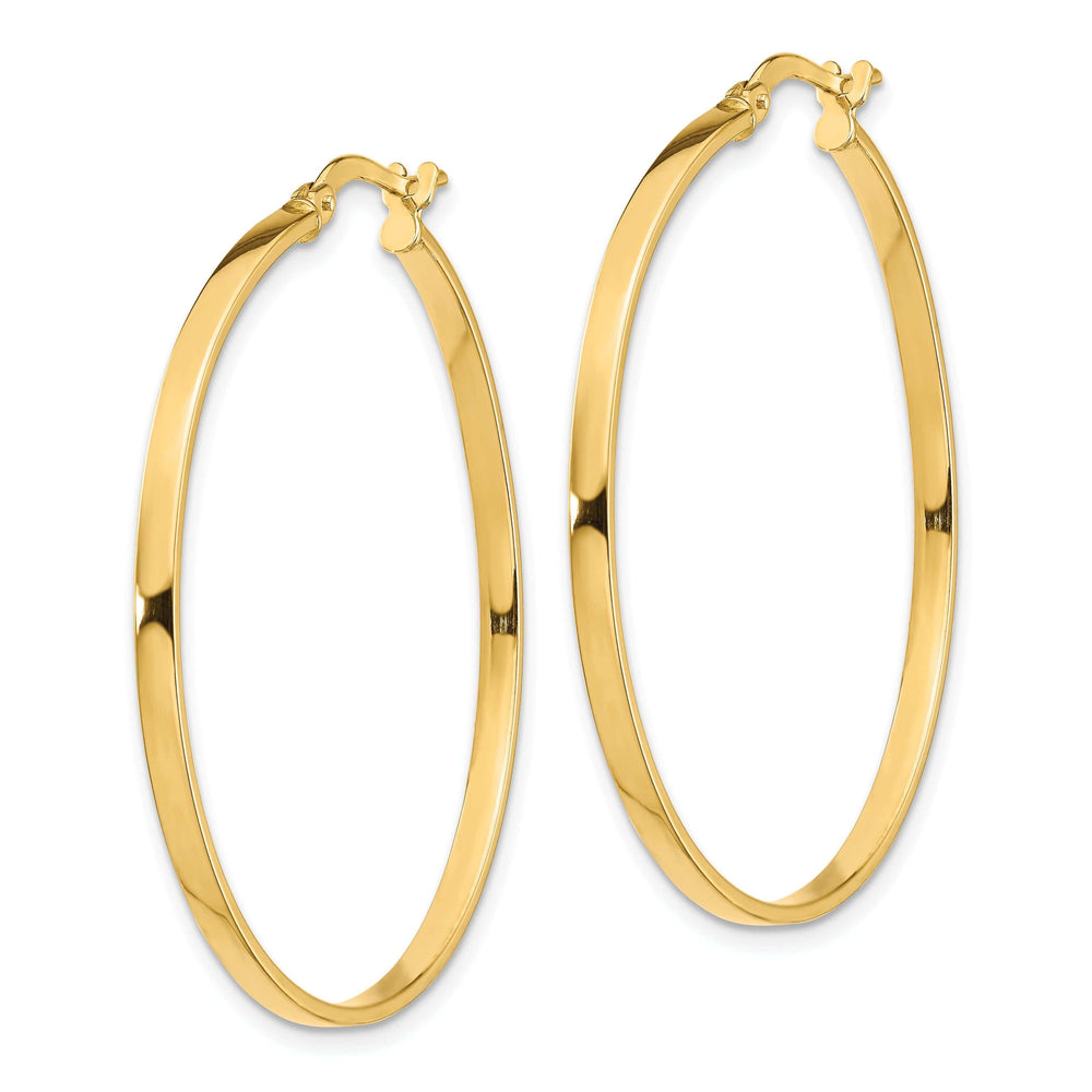 Lovely Rita's Earrings 14k Yellow Gold 2mm Polished Hoop Earrings