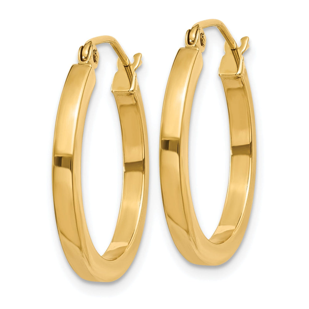 Lovely Rita's Earrings 14k Yellow Gold 2MM Square Tube Hoop Earrings