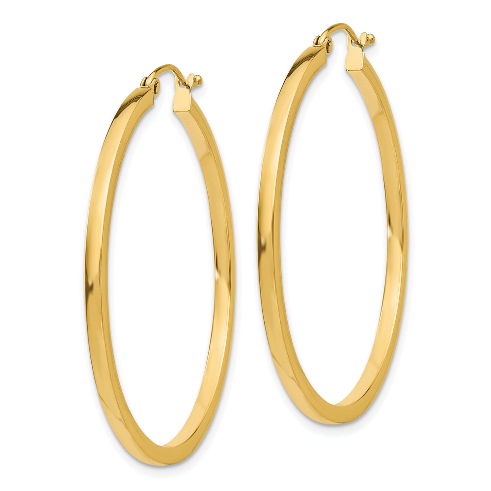 Lovely Rita's Earrings 14k Yellow Gold 2MM Square Tube Hoop Earrings