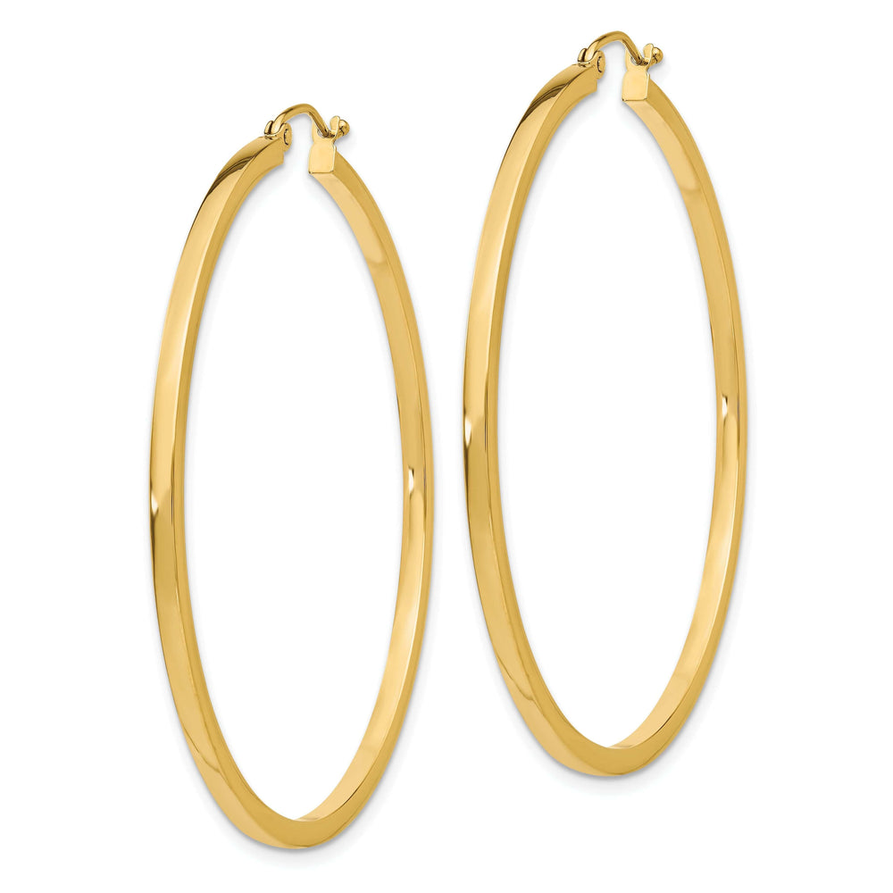 Lovely Rita's Earrings 14k Yellow Gold 2MM Square Tube Hoop Earrings