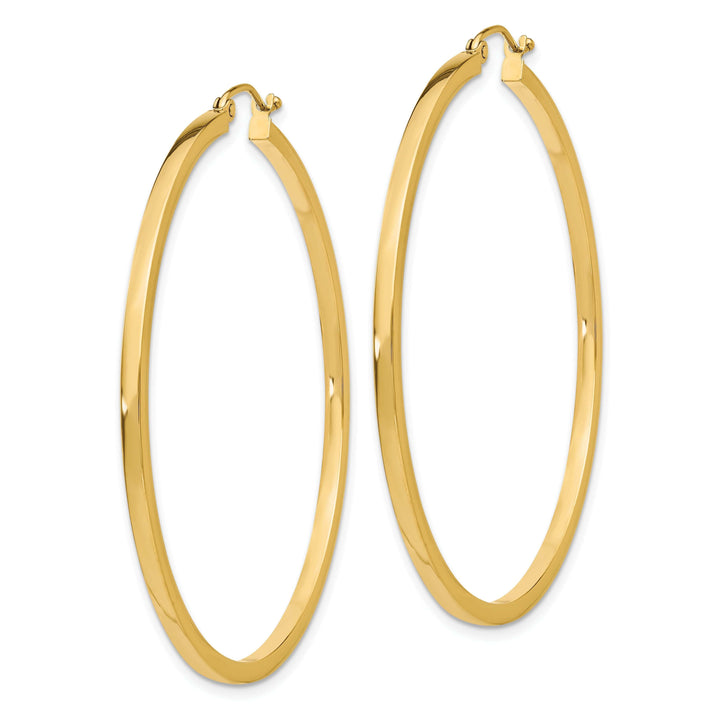 Lovely Rita's Earrings 14k Yellow Gold 2MM Square Tube Hoop Earrings
