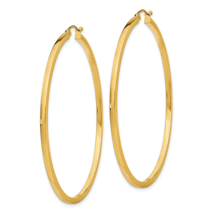 Lovely Rita's Earrings 14k Yellow Gold 2MM Square Tube Hoop Earrings