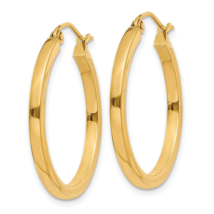 Lovely Rita's Earrings 14k Yellow Gold 2MM wide Square Tube Hoop Earrings