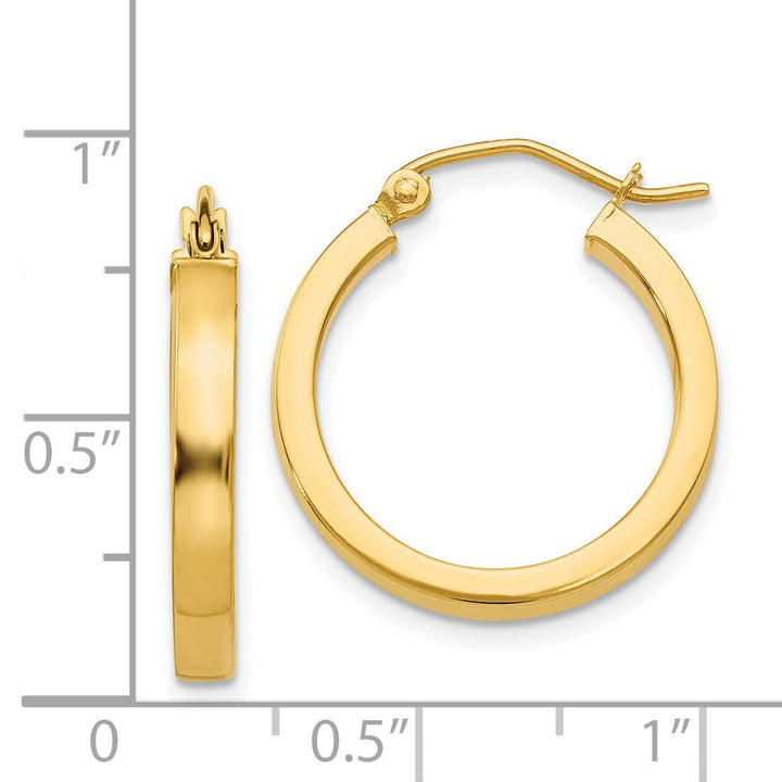 Lovely Rita's Earrings 14k Yellow Gold 2x3MM Rectangle Tube Hoops