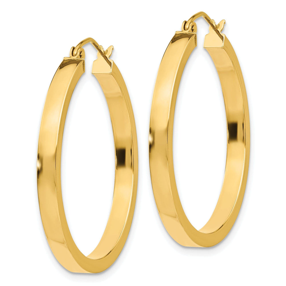 Lovely Rita's Earrings 14k Yellow Gold 2x3MM Rectangle Tube Hoops