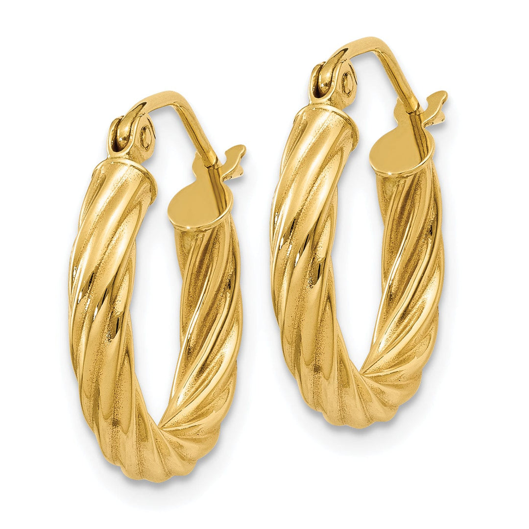 Lovely Rita's Earrings 14k Yellow Gold 3.25MM Twisted Hoop Earrings