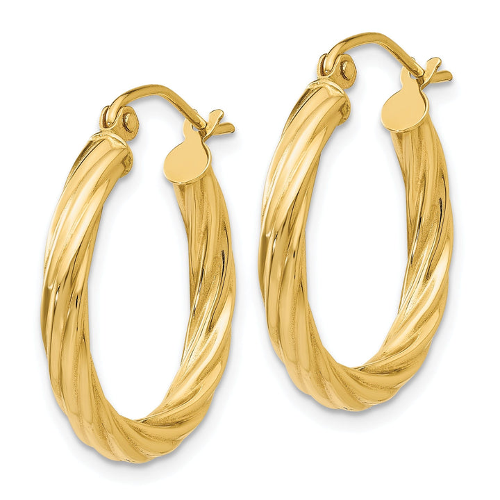 Lovely Rita's Earrings 14k Yellow Gold 3.25MM Twisted Hoop Earrings