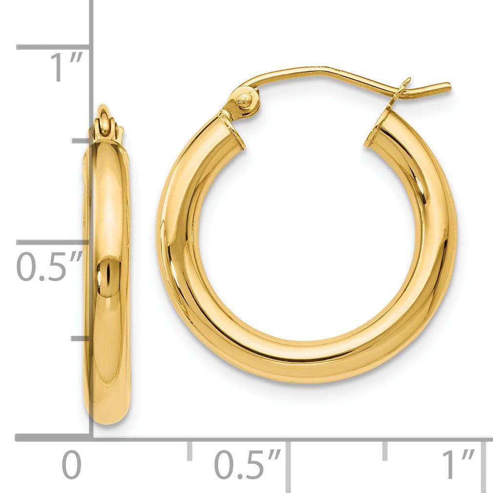 Lovely Rita's Earrings 14k Yellow Gold 3mm Hoop Earrings